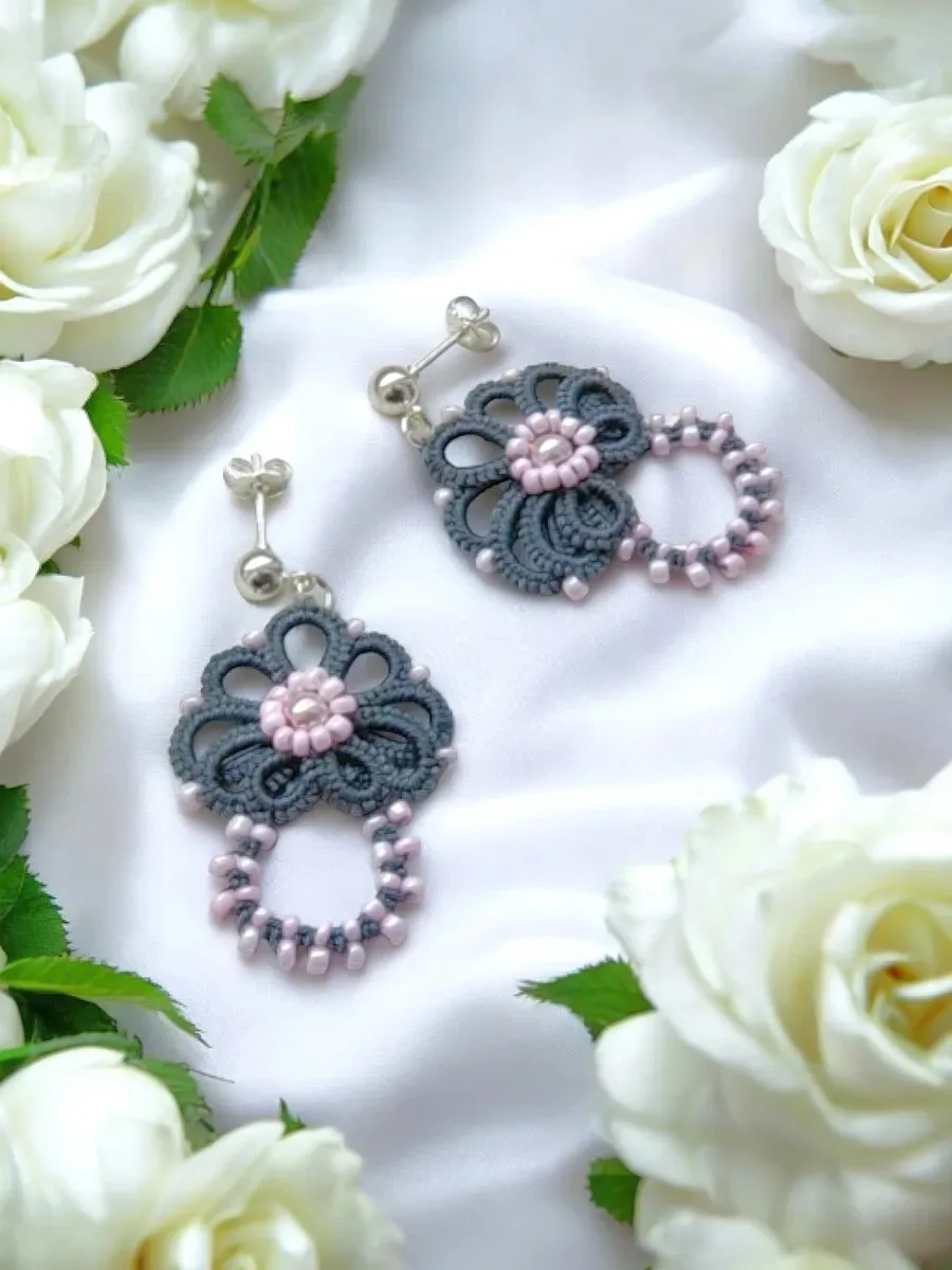 "Russian Soul" Tatted Lace Earrings