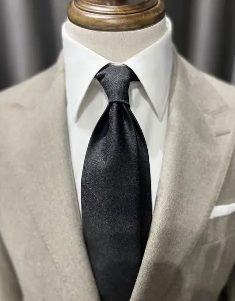 "Battista" grey tie. Handmade.