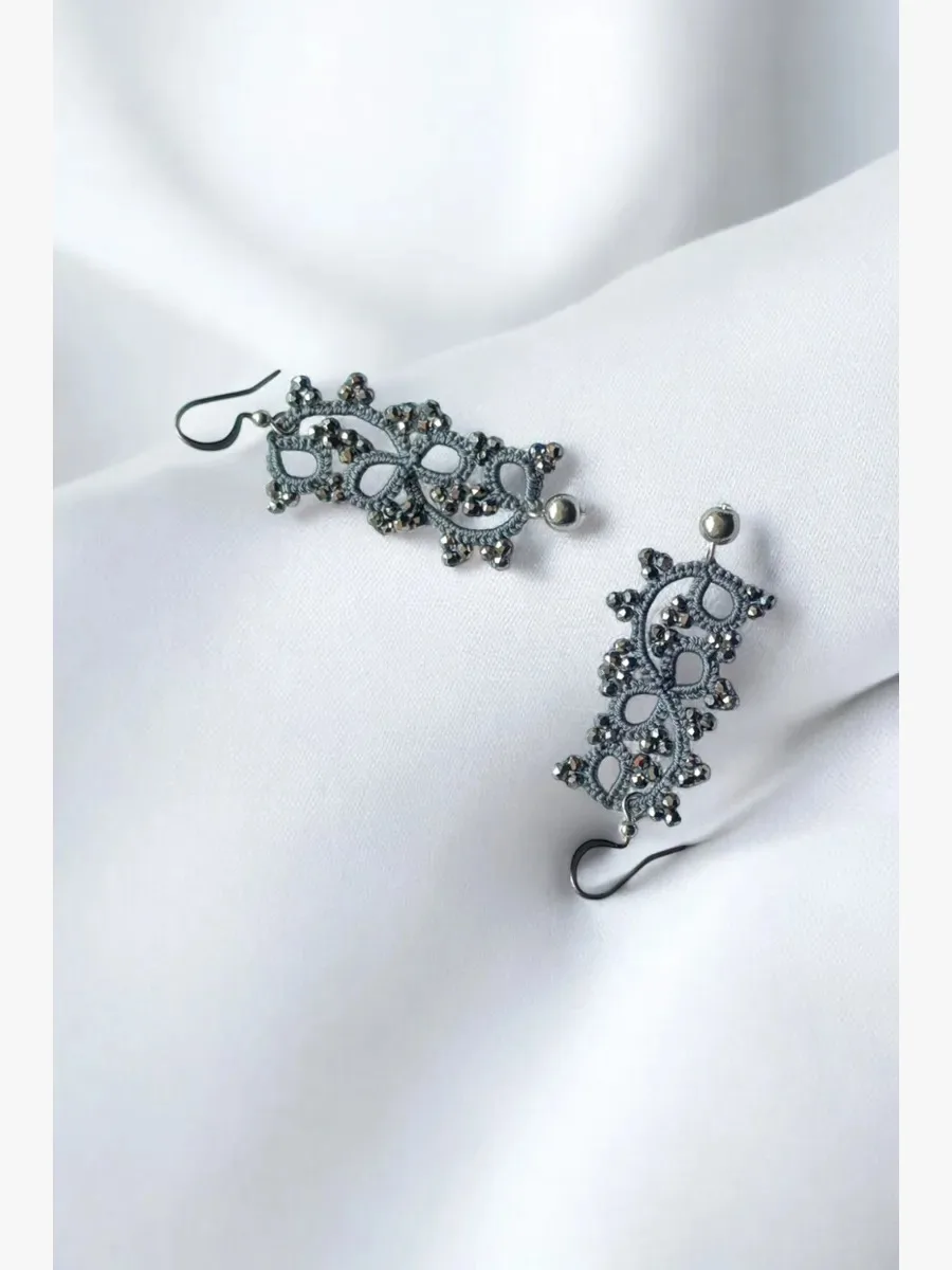 "Litera" Tatted Lace Earrings 6
