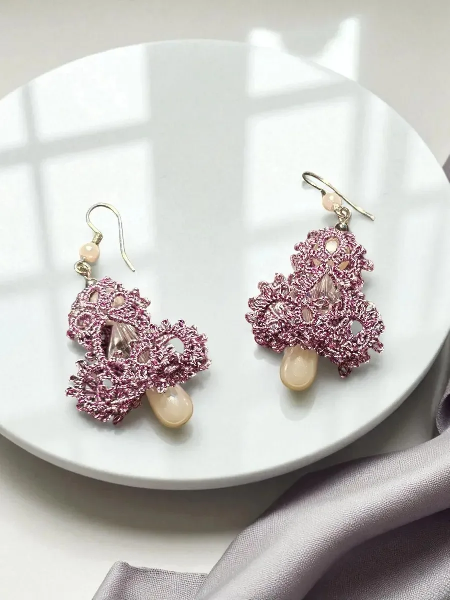 "Arcadia" Tatted Lace Earrings