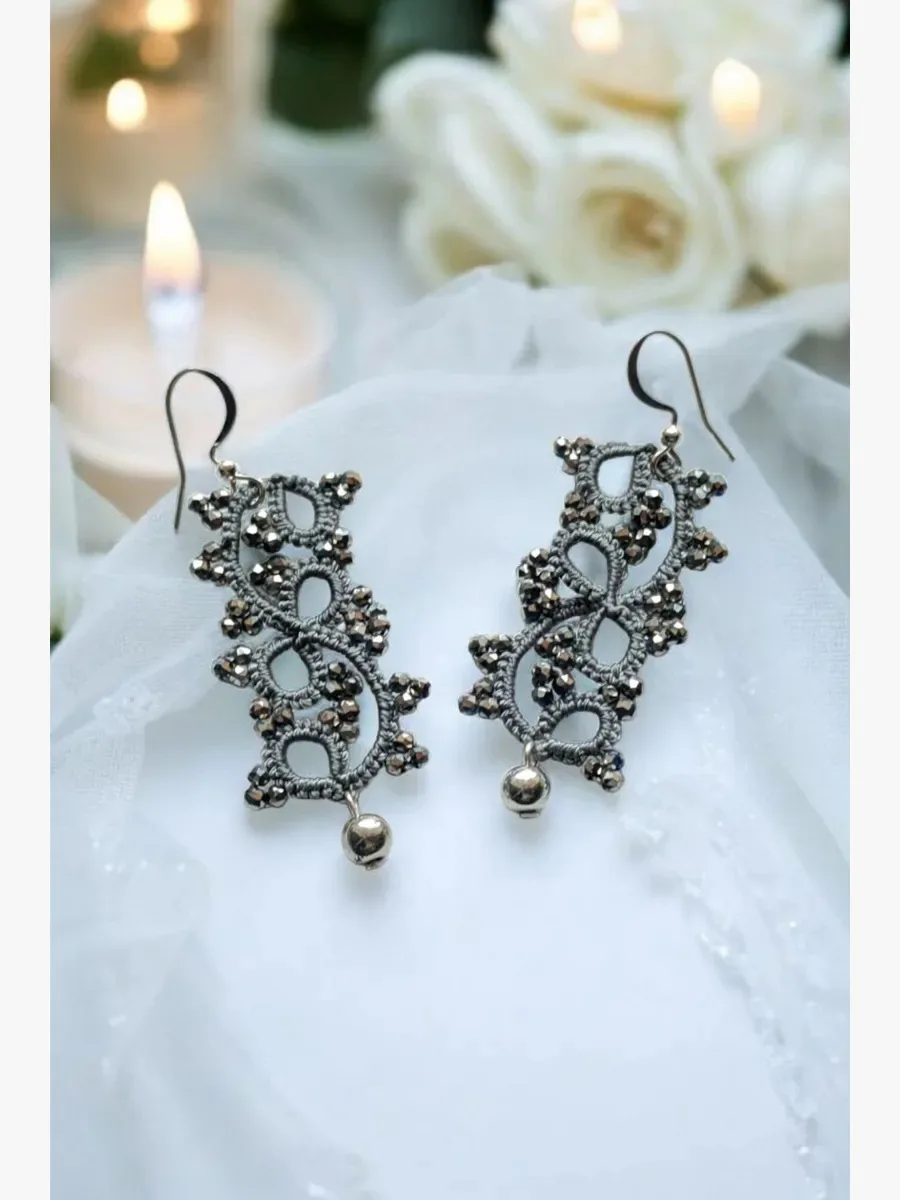 "Litera" Tatted Lace Earrings