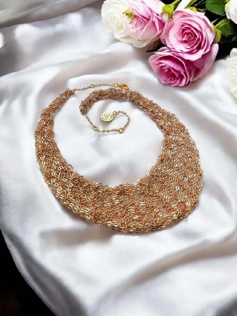 Handmade Knitted Gold Chain Necklace 4
