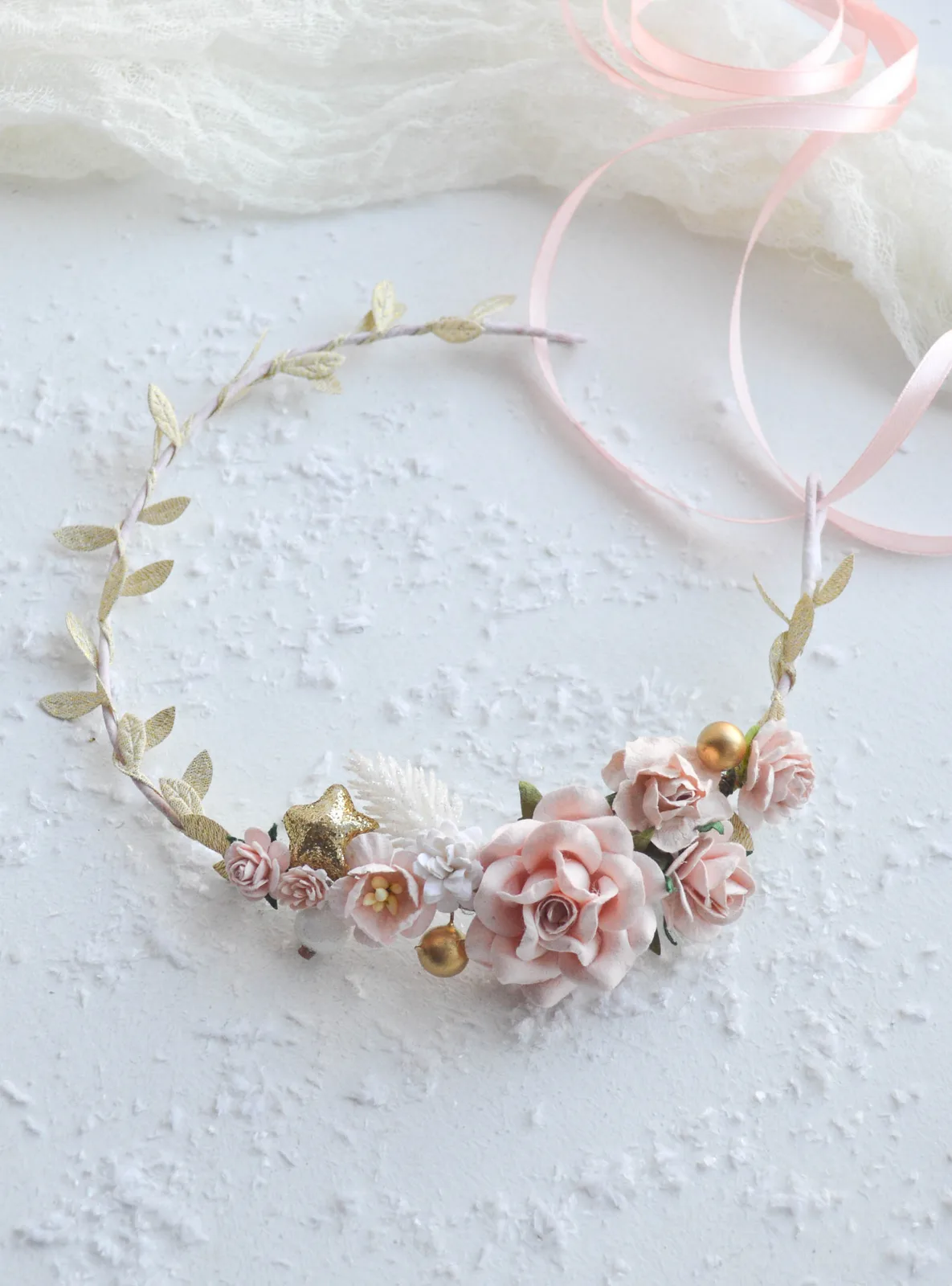 Blush and Gold Mini Crown for Kids 4