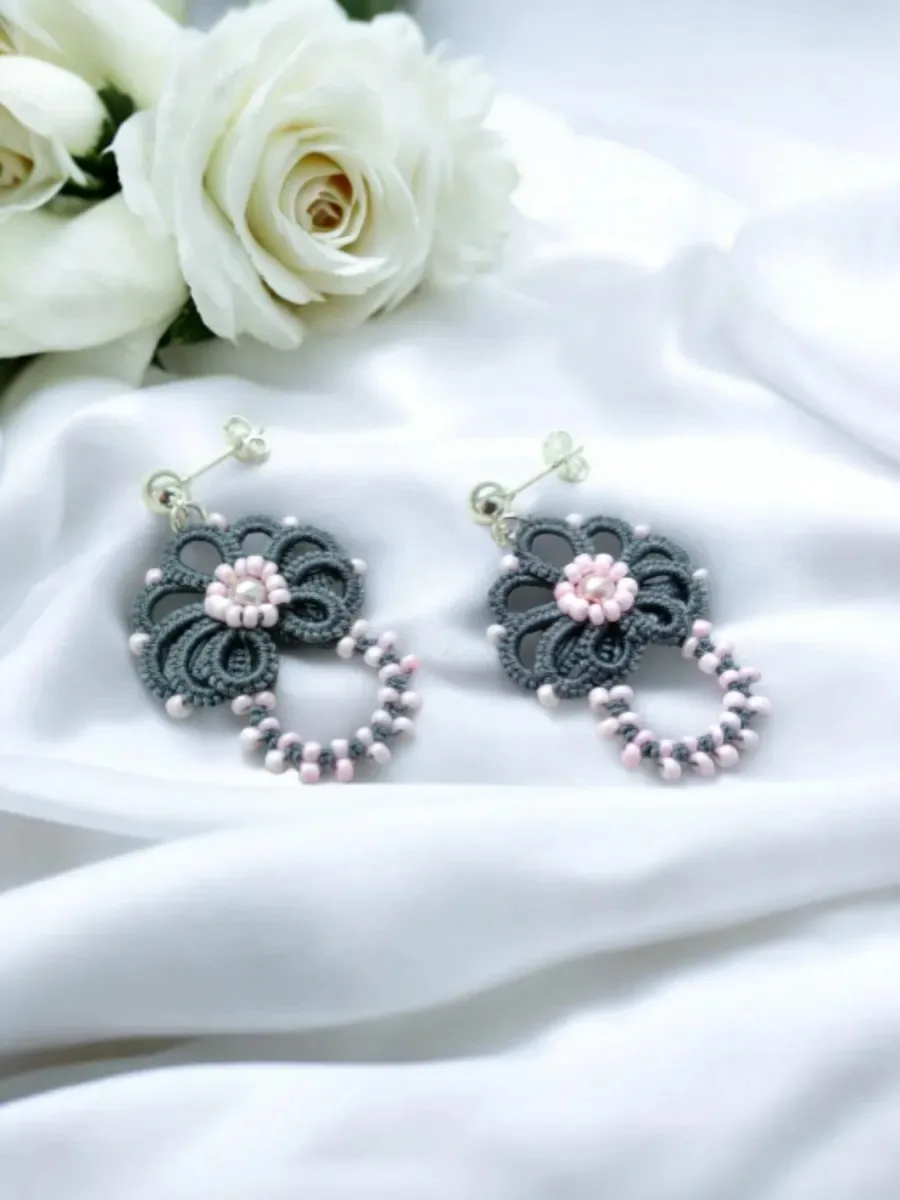 "Russian Soul" Tatted Lace Earrings 2