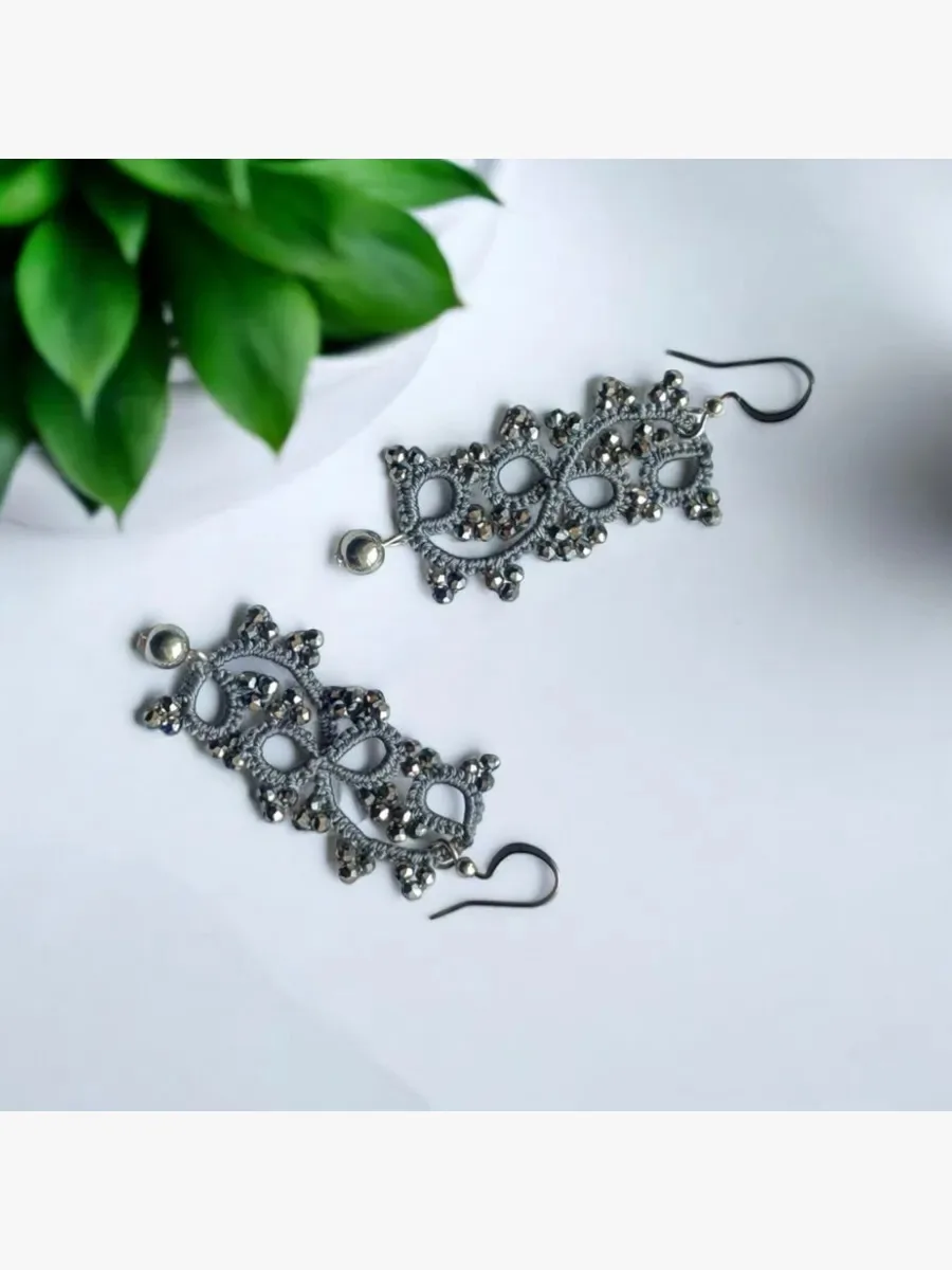 "Litera" Tatted Lace Earrings 7