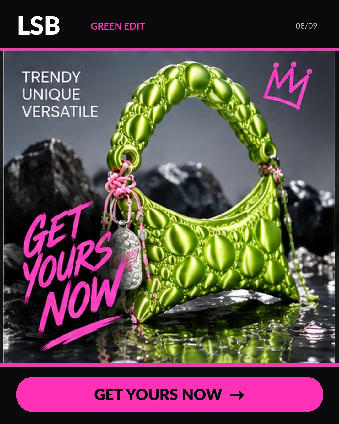 Neon Green Bubble Bag 8