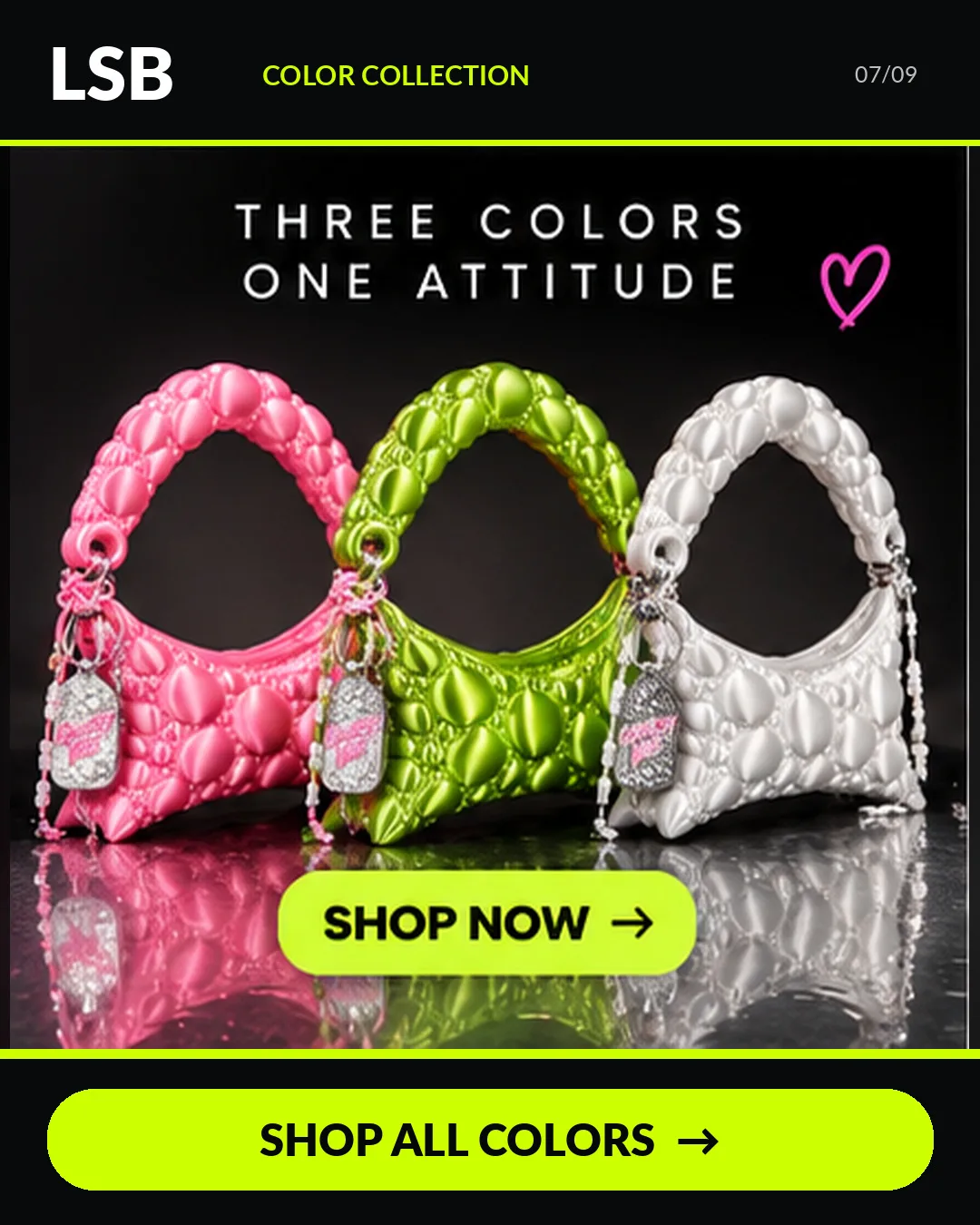 Neon Green Bubble Bag 7