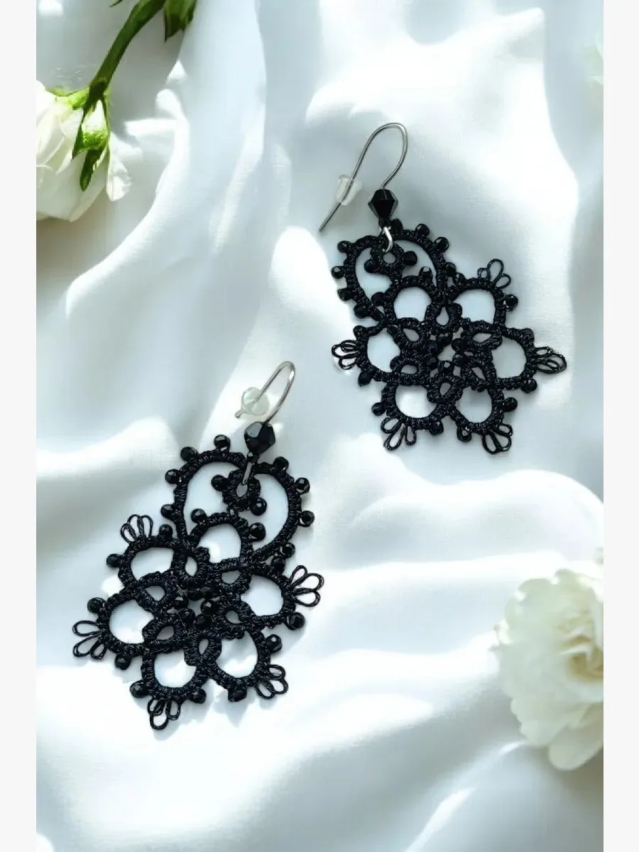 "Flower" Tatted Lace Earrings