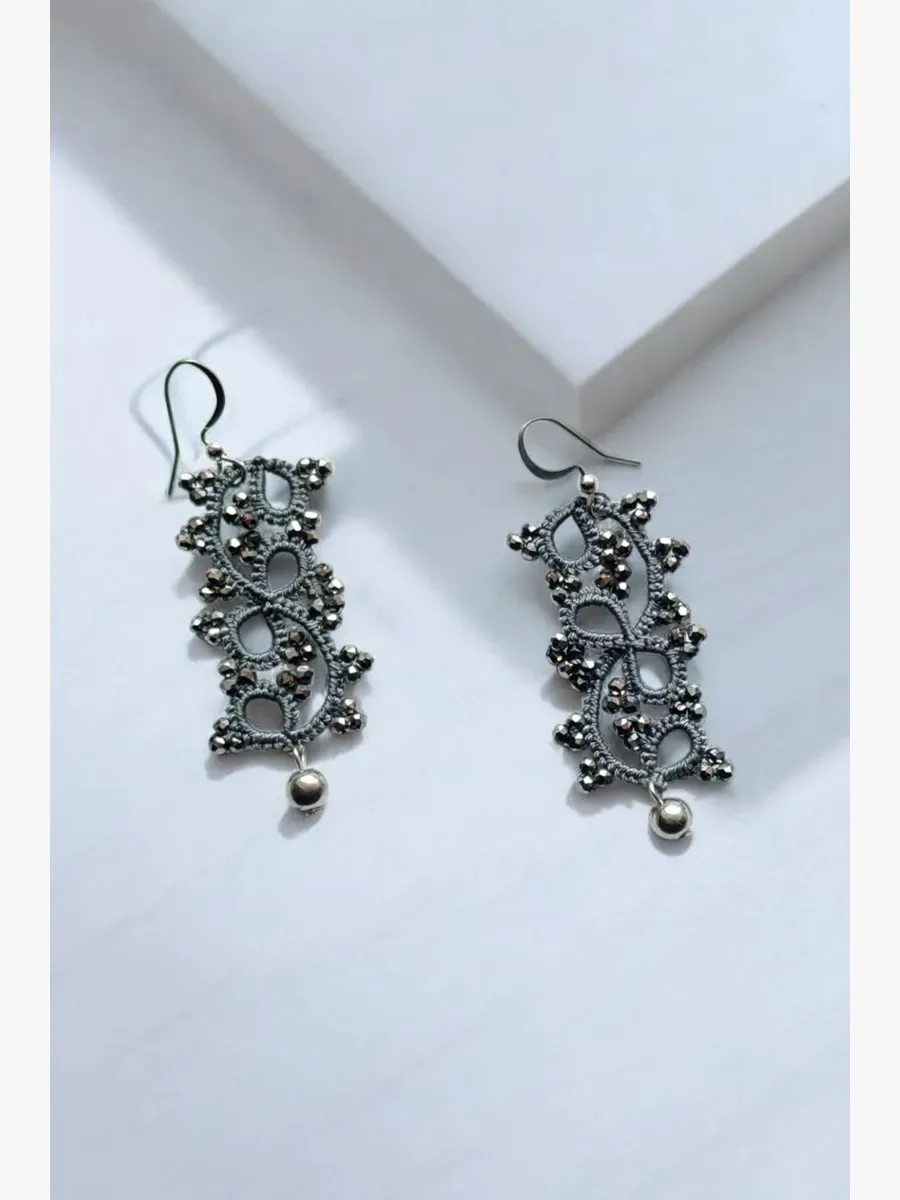 "Litera" Tatted Lace Earrings 8
