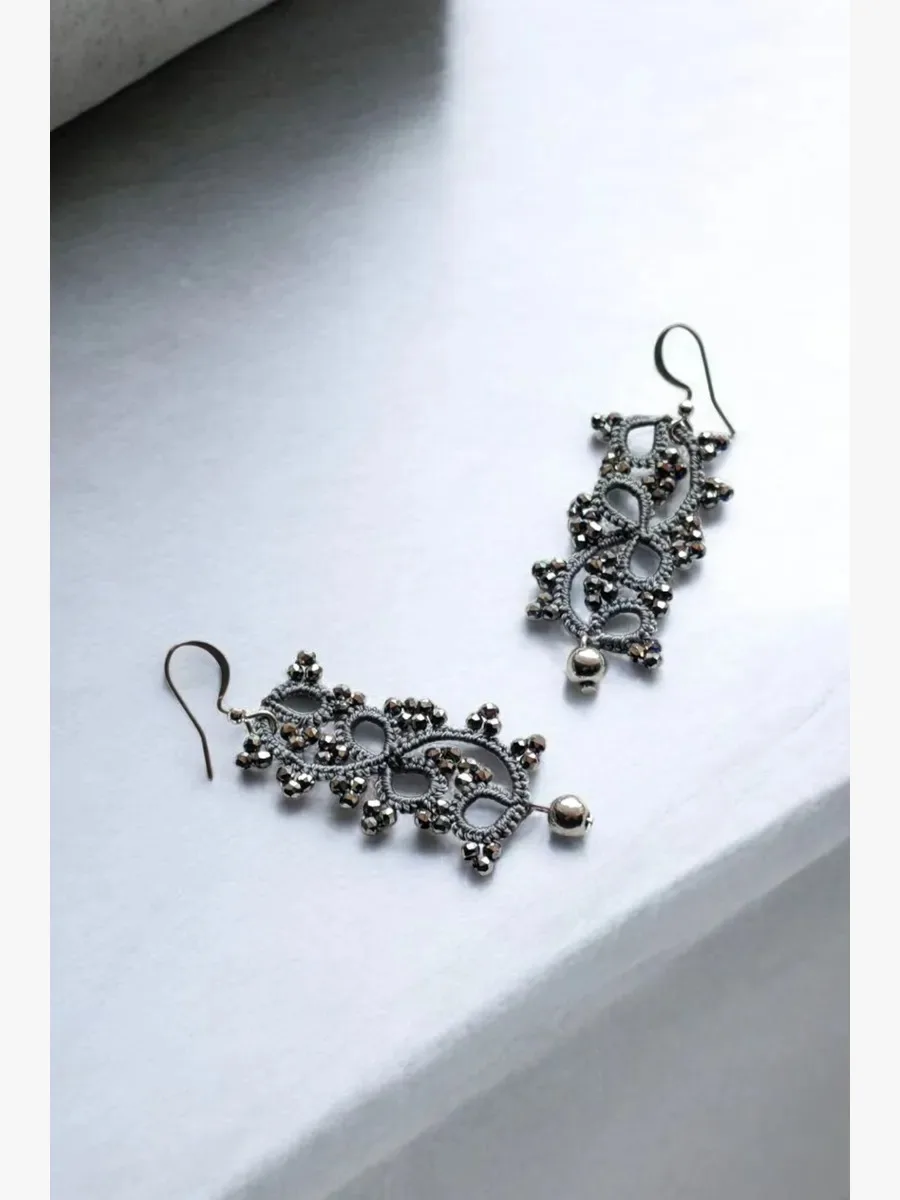 "Litera" Tatted Lace Earrings 5