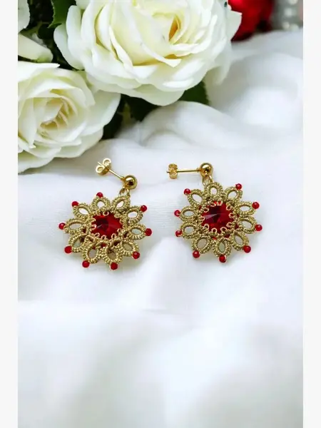 "Sun" Tatted Lace Earrings