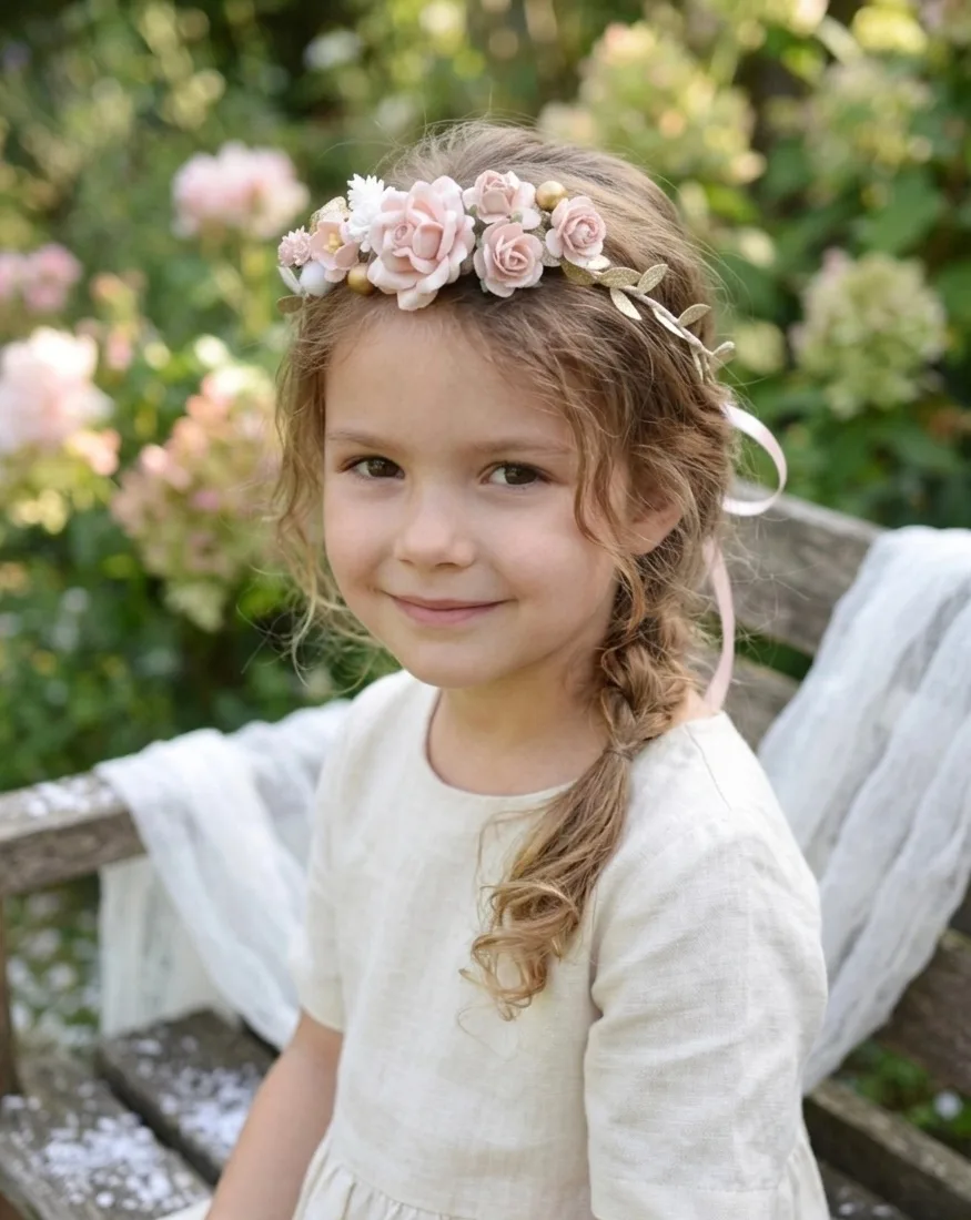 Blush and Gold Mini Crown for Kids 1