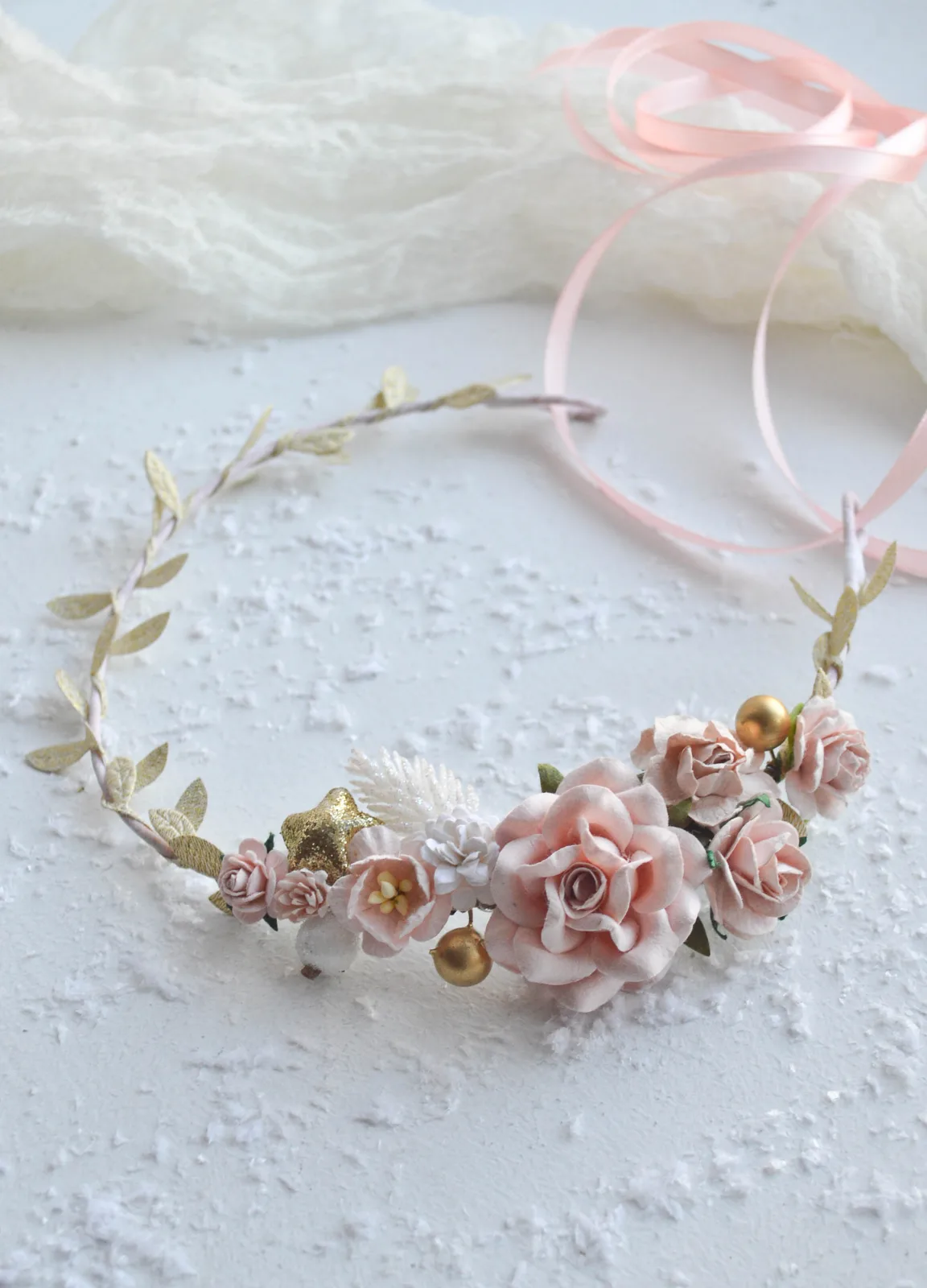 Blush and Gold Mini Crown for Kids 3