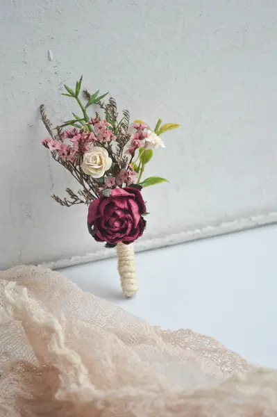 Burgundy Boutonniere