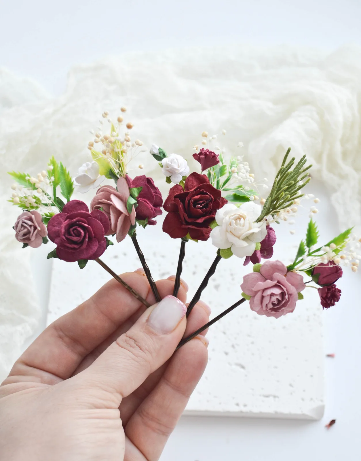 Burgundy Hair Clip 2