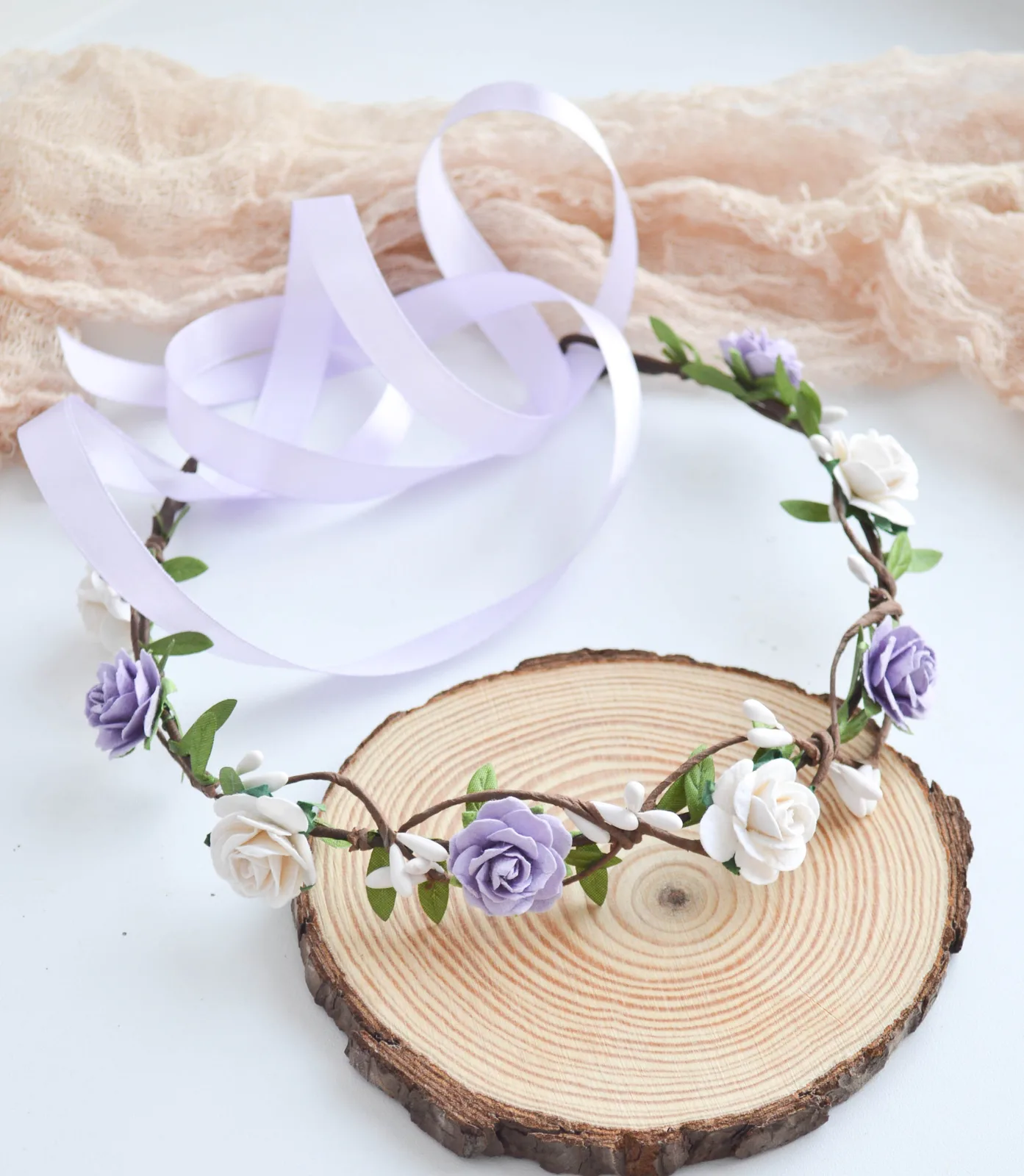 Purple Flower Hair Crown 2