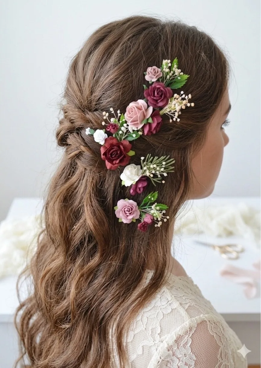 Burgundy Hair Clip 1
