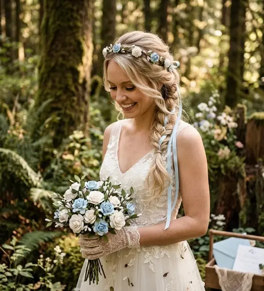 Blue Flower Hair Crown
